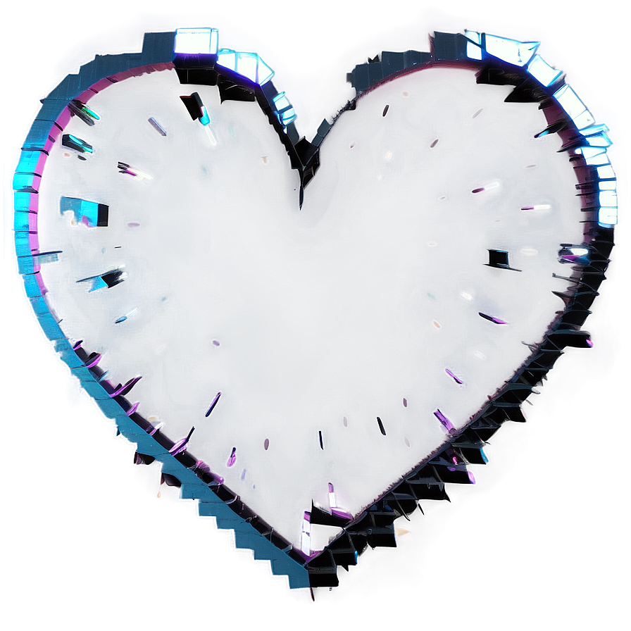 Glitch Black Broken Heart Png 06252024 PNG