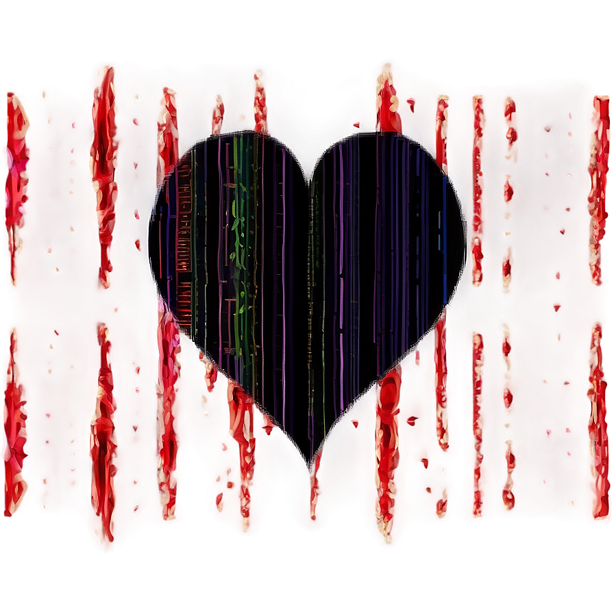 Glitch Black Broken Heart Png 16 PNG