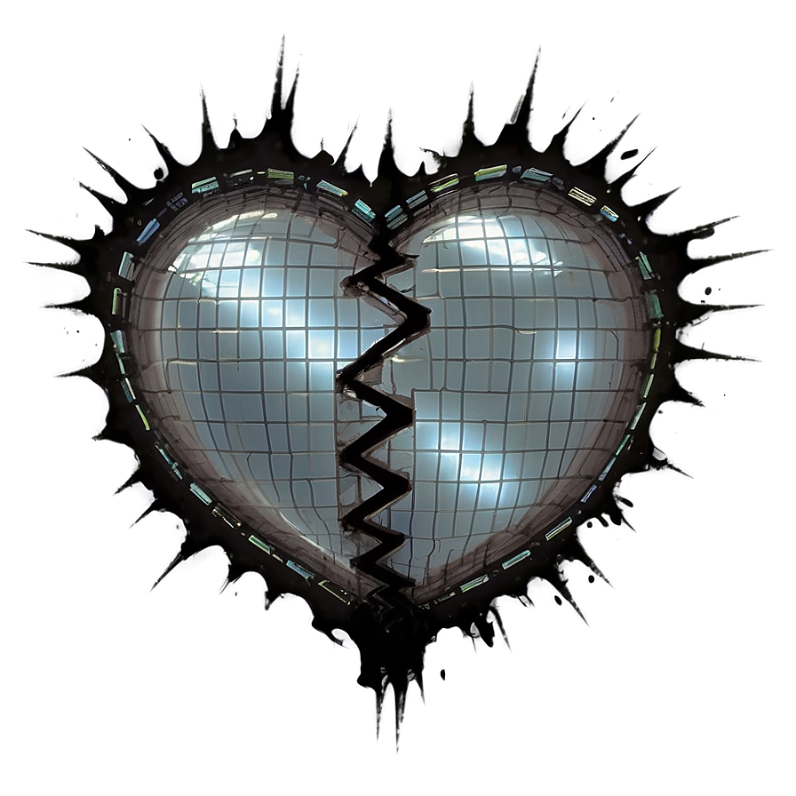 Glitch Black Broken Heart Png 62 PNG