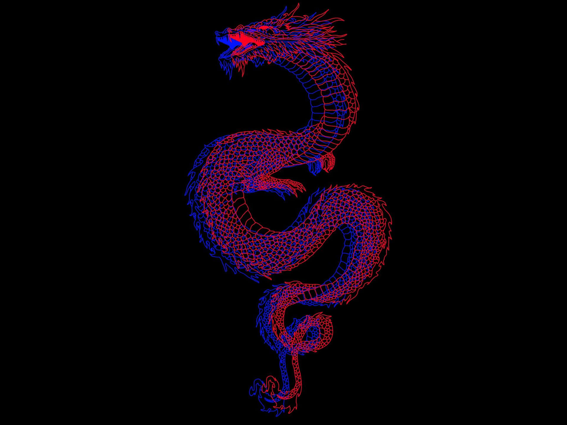 Glitch Dragon Art Dark Aesthetic.jpg Wallpaper