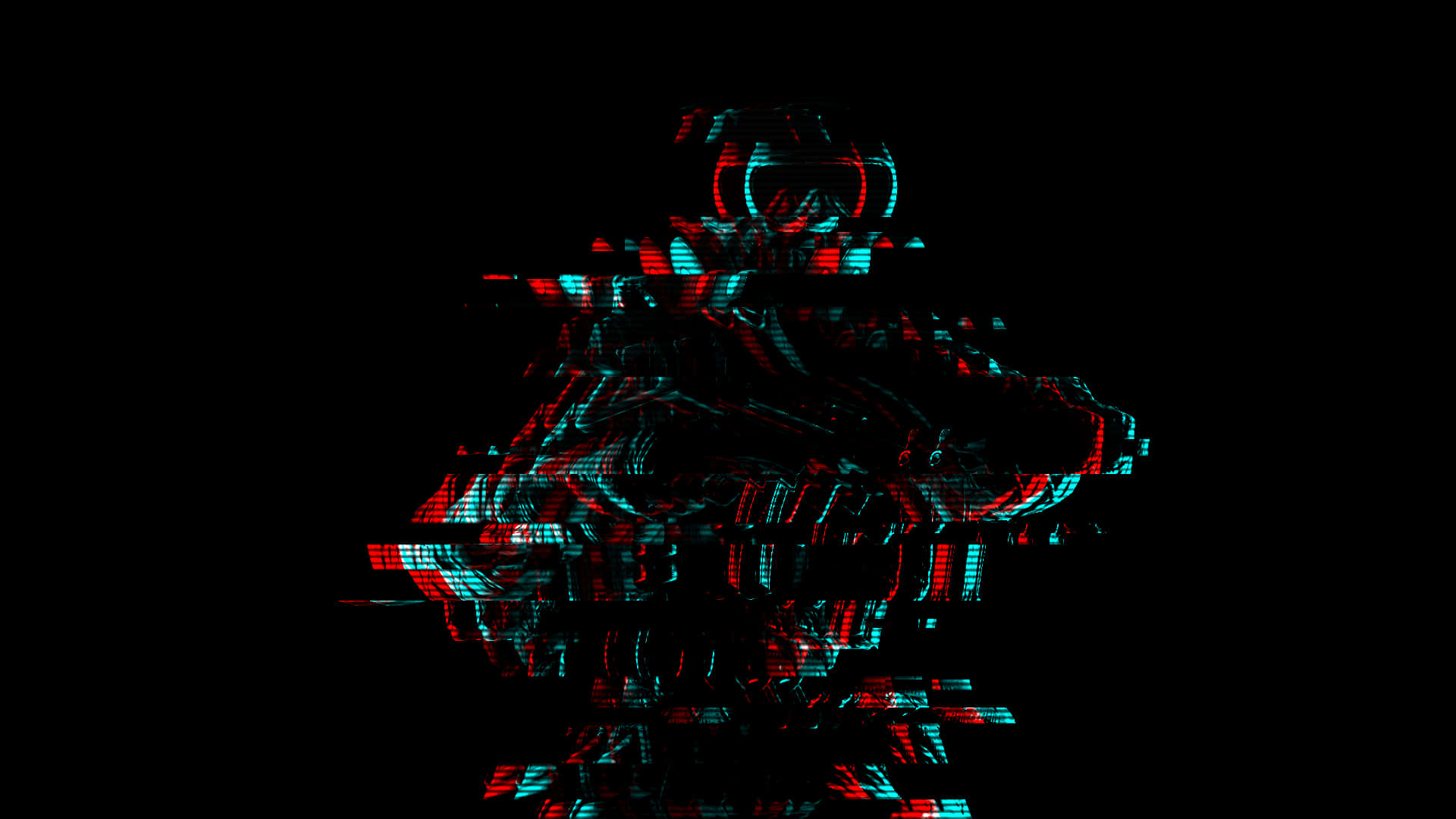 Efectode Falla Robot Azul Rojo. Fondo de pantalla