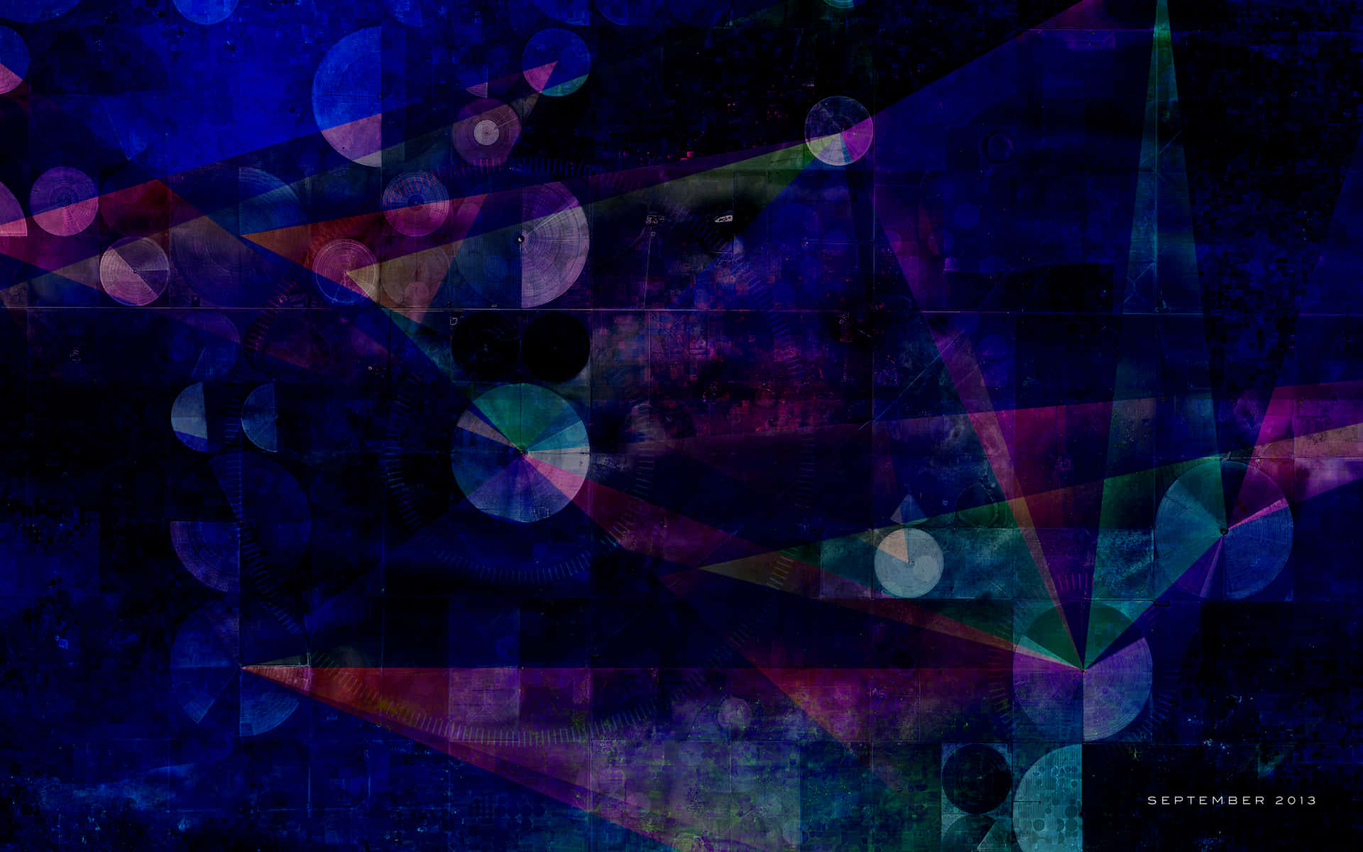 Einblauer Und Violetter Abstrakter Hintergrund Mit Kreisen. Wallpaper