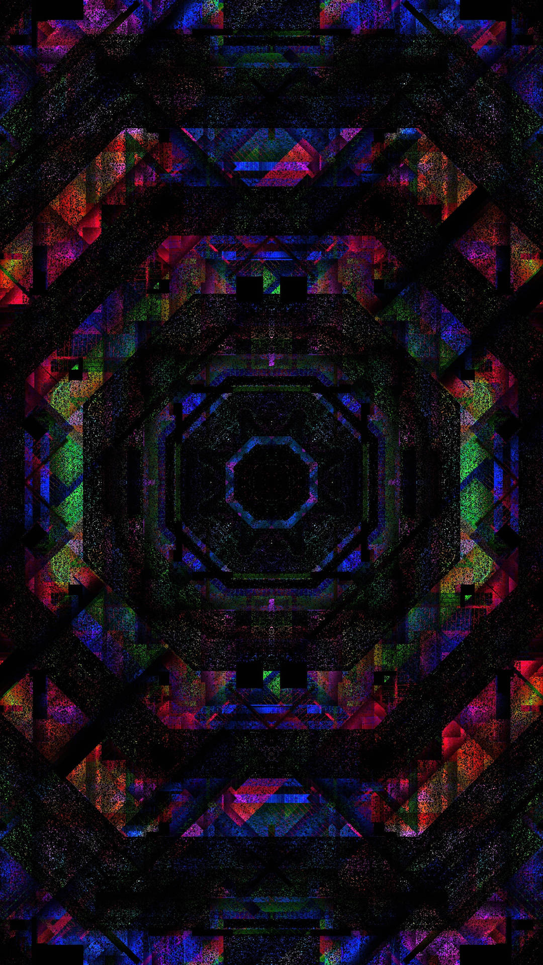 Glitch Geometric Pixel Art Wallpaper