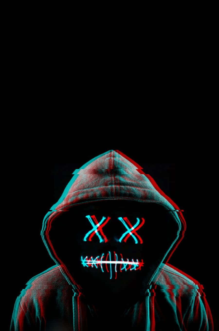 Glitch_ Hooded_ Figure_with_ Illuminated_ Face.jpg Wallpaper