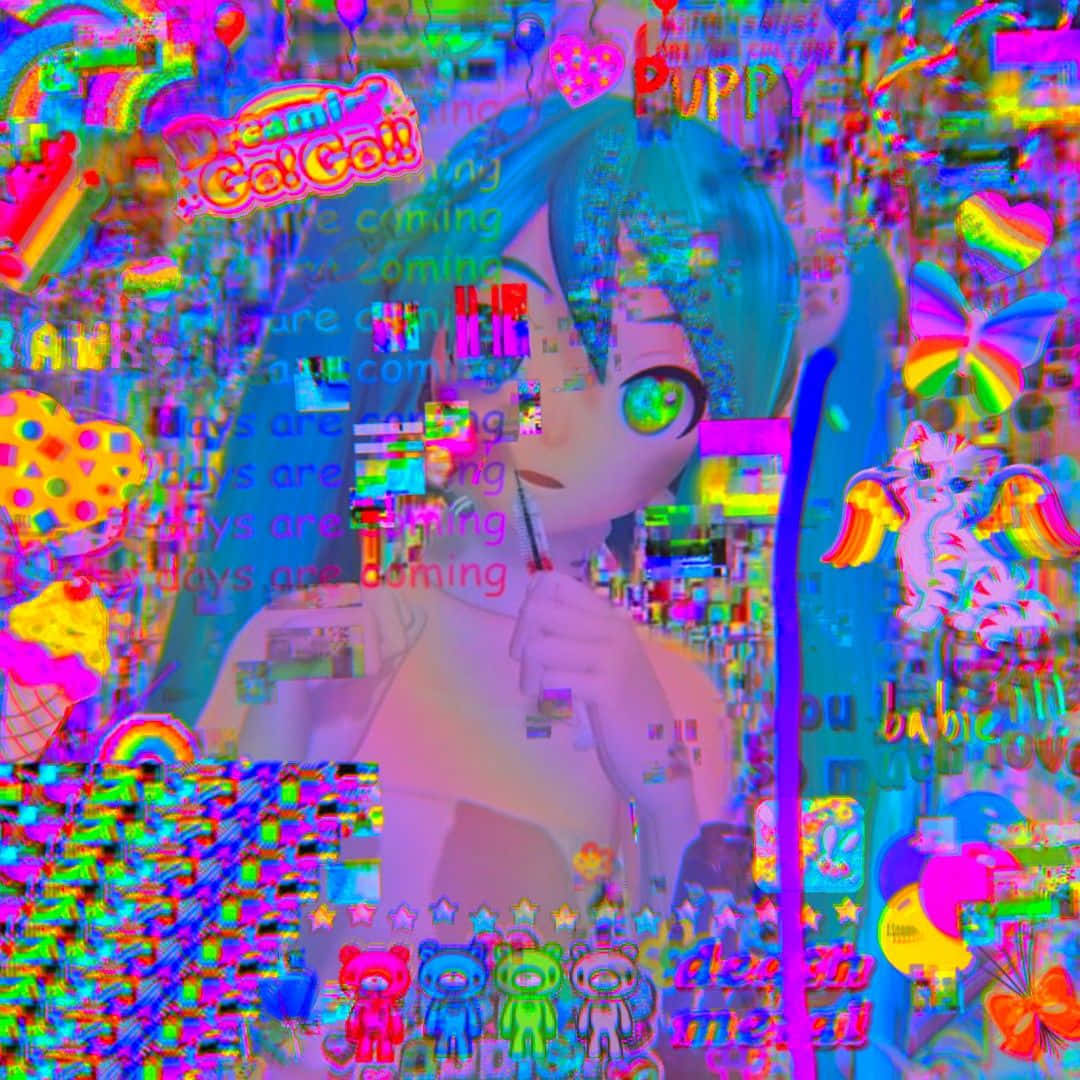 "Experience a colorful and digital twist on traditional reality with Glitchcore!"