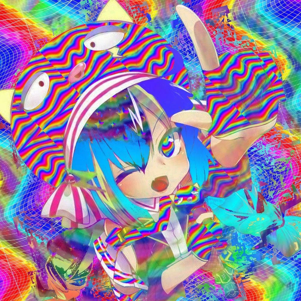Glitchcore Cute Anime Girl Wallpaper