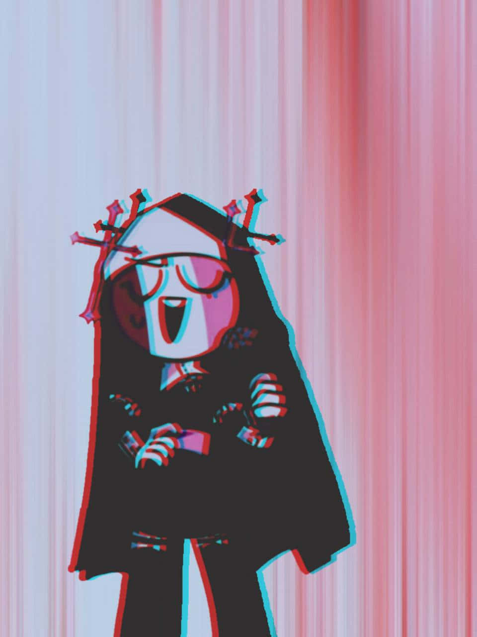 Glitched Anime Character P F P Wallpaper