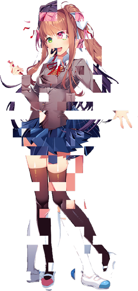 Glitched Anime Girl PNG