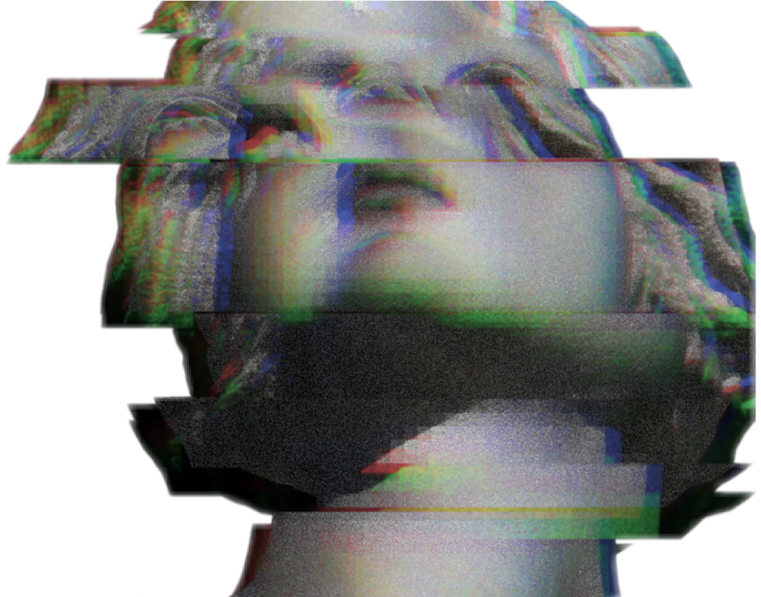 Glitched Classical Bust Grunge Aesthetic.png PNG