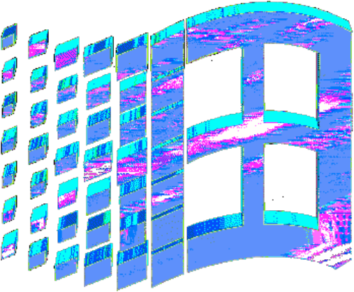 Glitched Microsoft Logo PNG