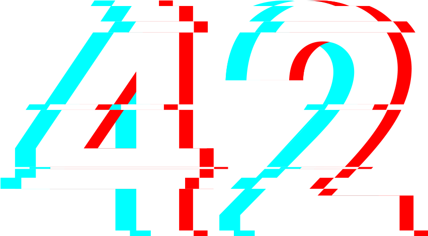 Glitched Numbers42 PNG