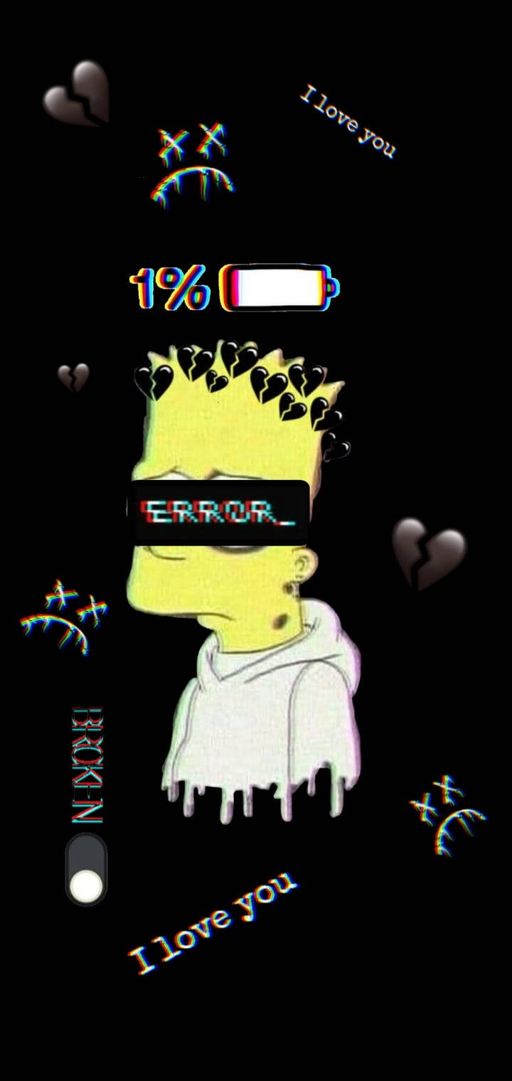 Fondogenial De Bart Simpson Con Efecto De Fallos Fondo de pantalla