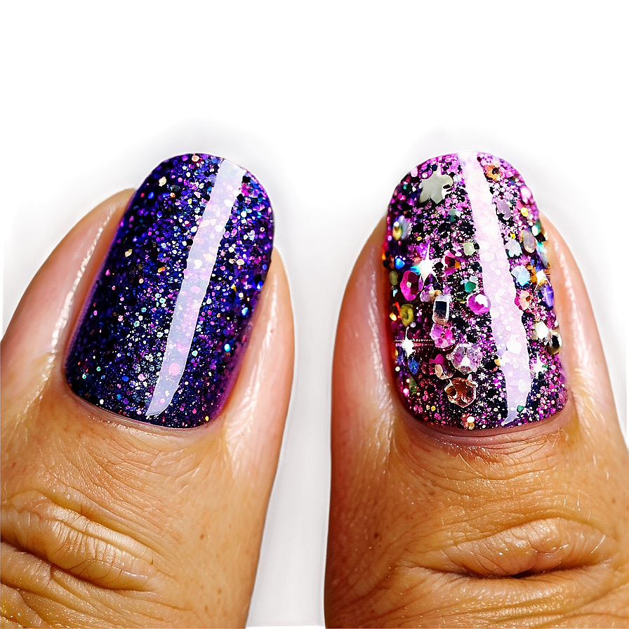 Glitter Acrylic Nails Looks Png Pae86 PNG