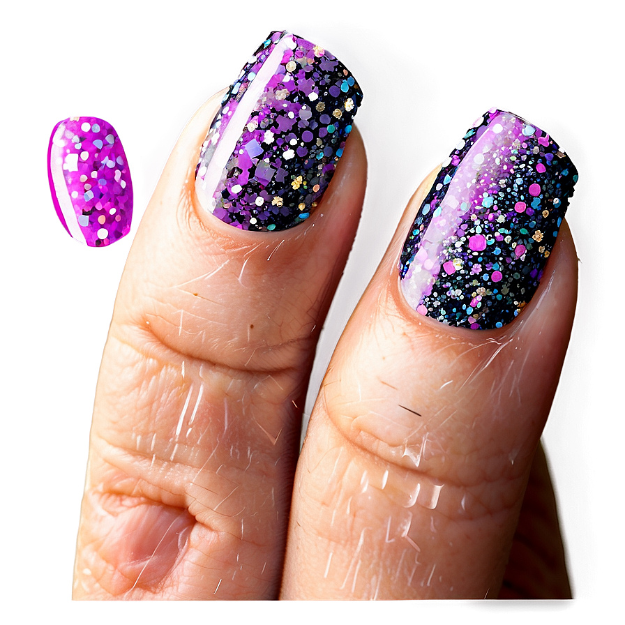 Glitter Acrylic Nails Looks Png Yuu PNG