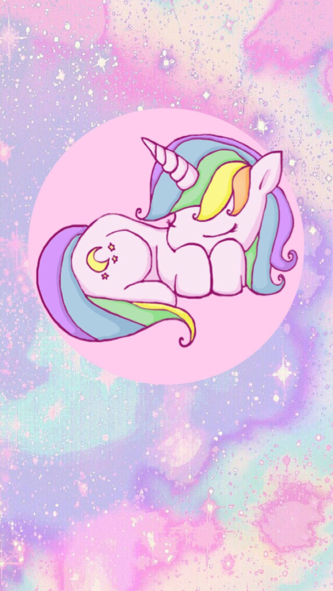 Glitter And Unicorns Sleeping Wallpaper