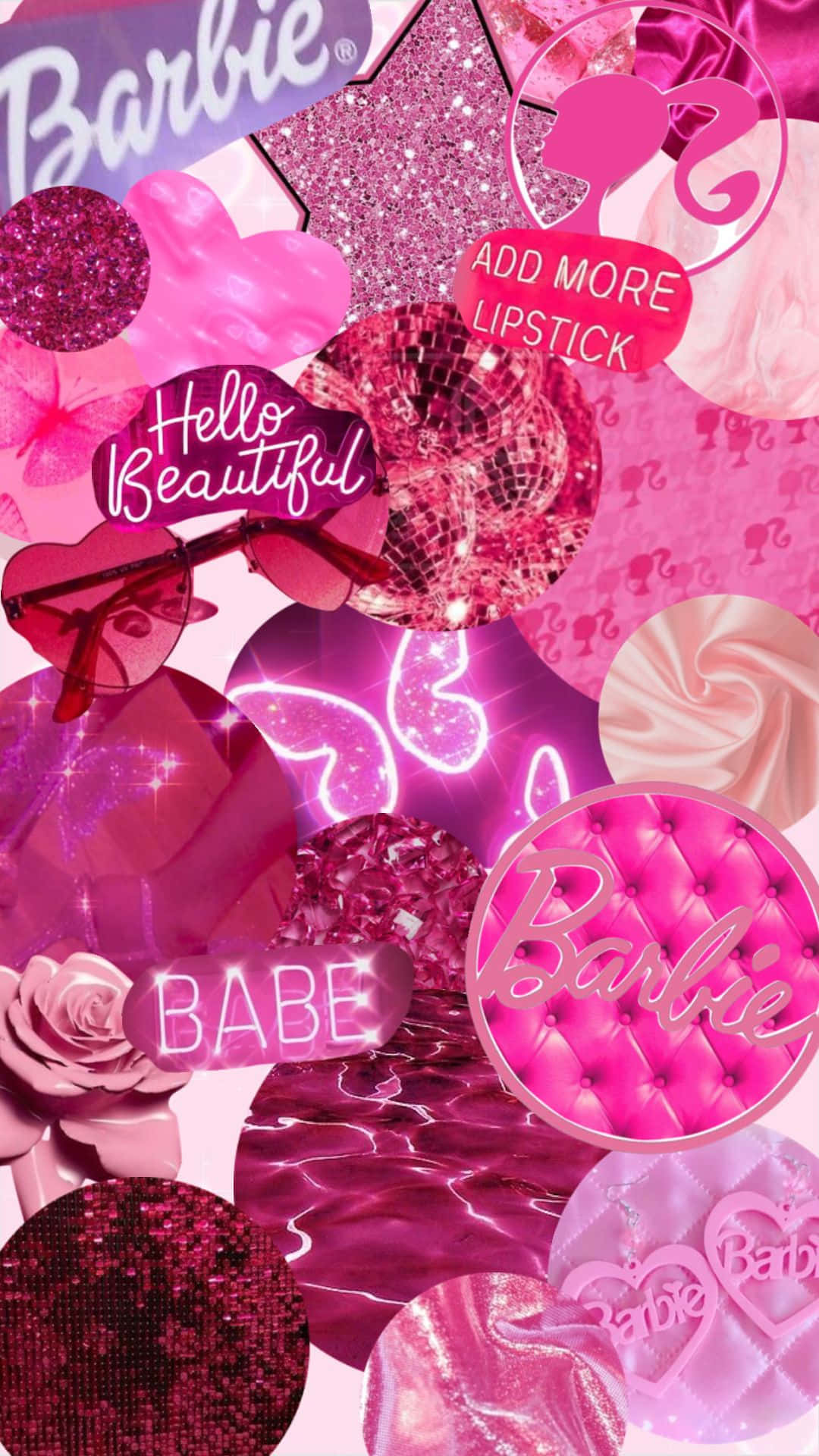 Glitter Barbie Aesthetic Collage Wallpaper