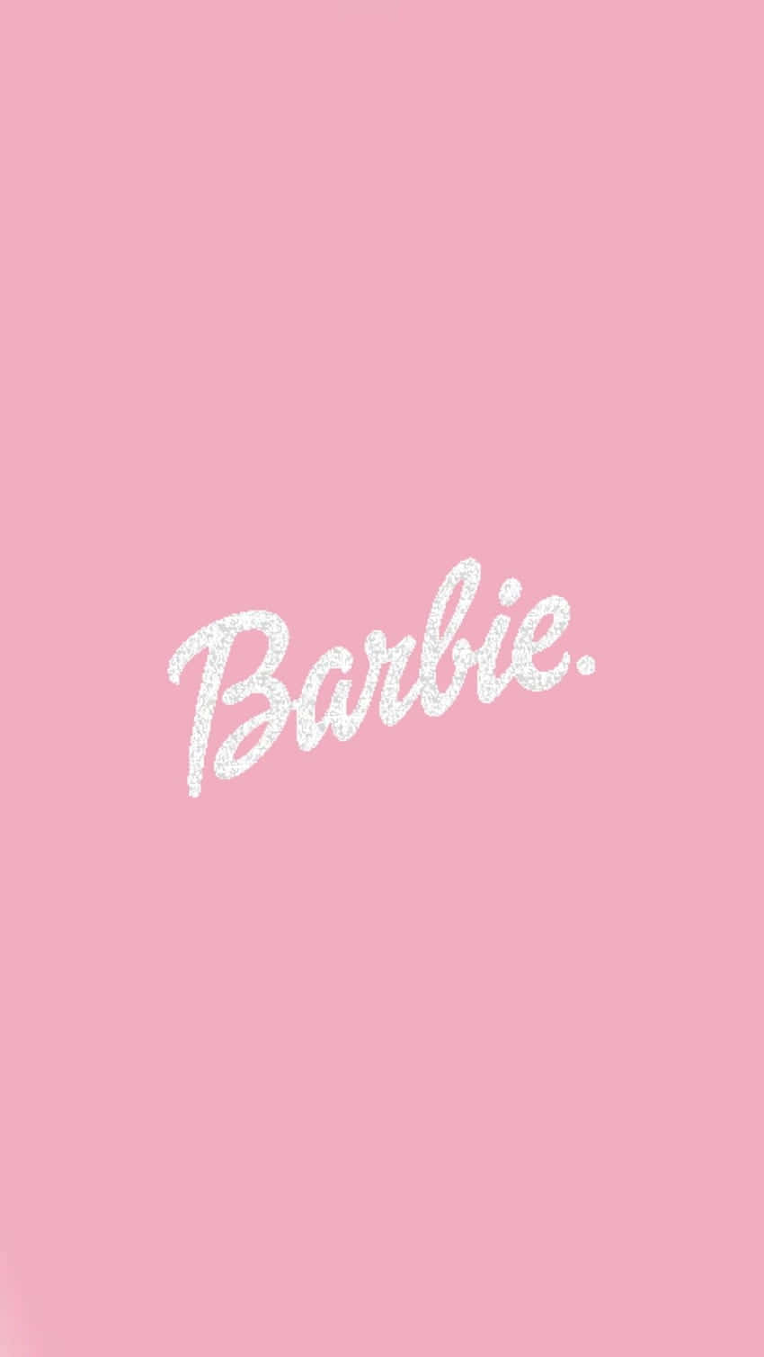 Glitter Barbie Logo Pink Background Wallpaper