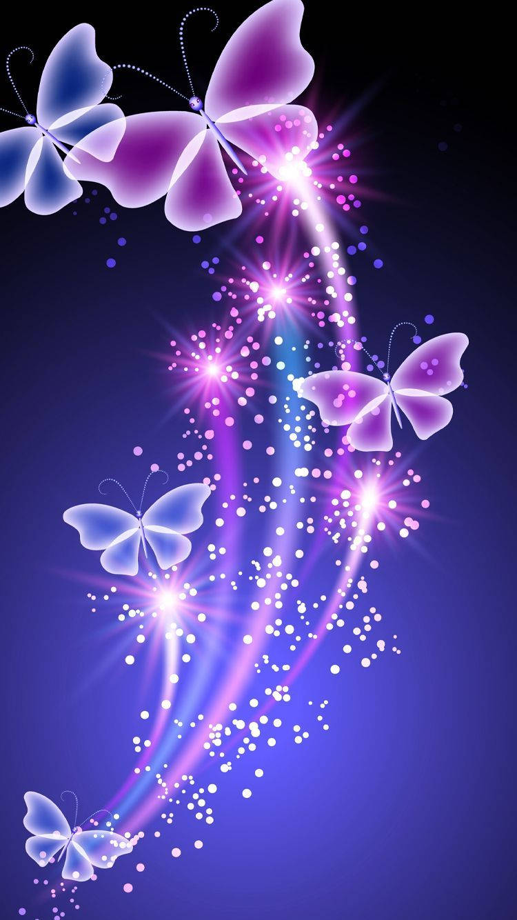 Glitter Butterflies Pretty Phone Wallpaper