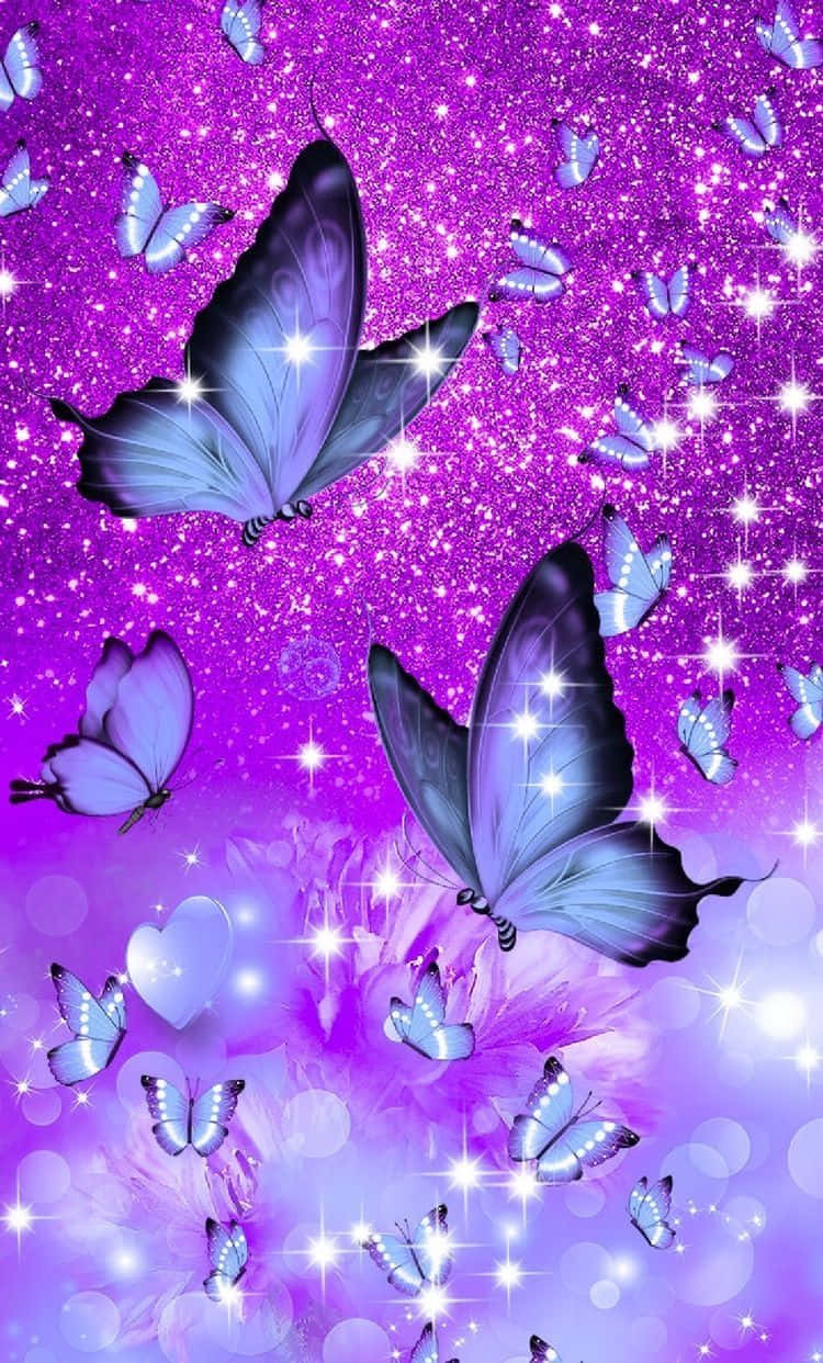 Lilla sommerfugle på en lilla baggrund Wallpaper