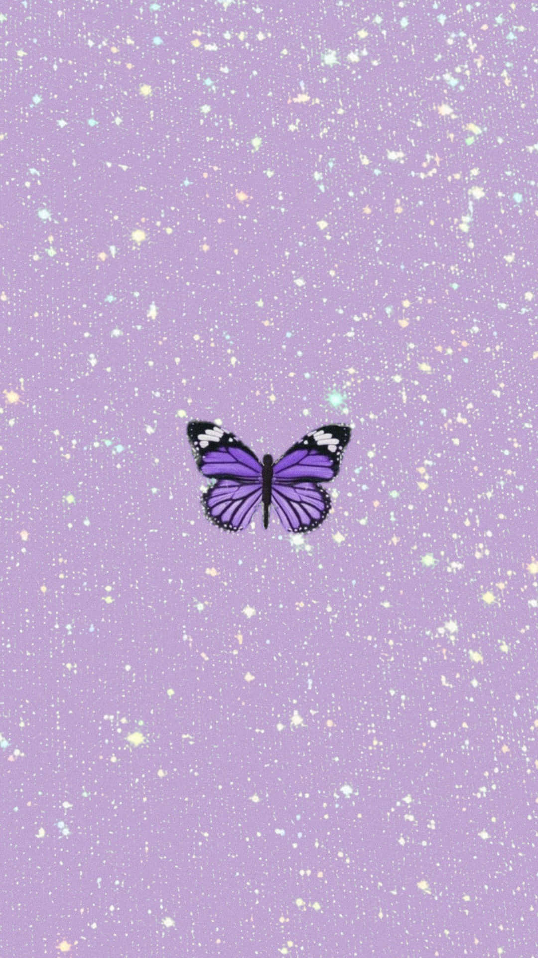 A Butterfly On A Purple Background With Stars Wallpaper