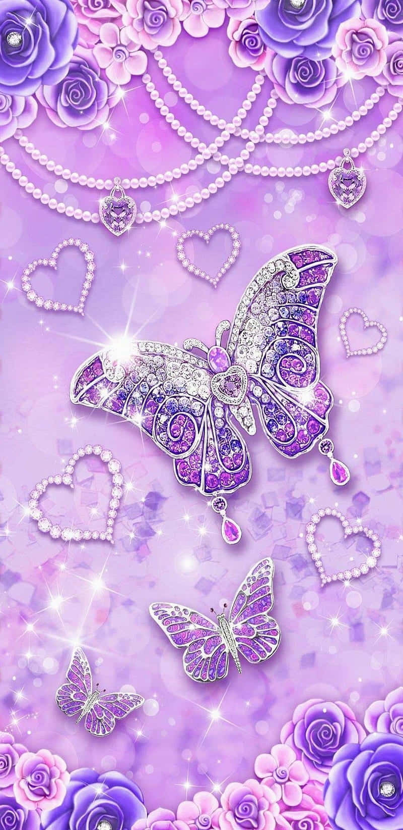 Smukke glitrende sommerfugl med livlige farver Wallpaper