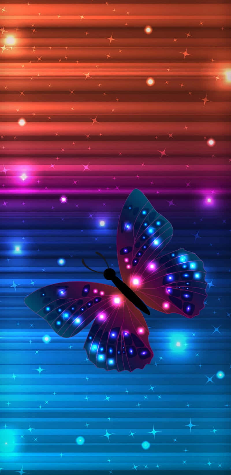 A Close-up of a Glittery Butterfly Wallpaper
