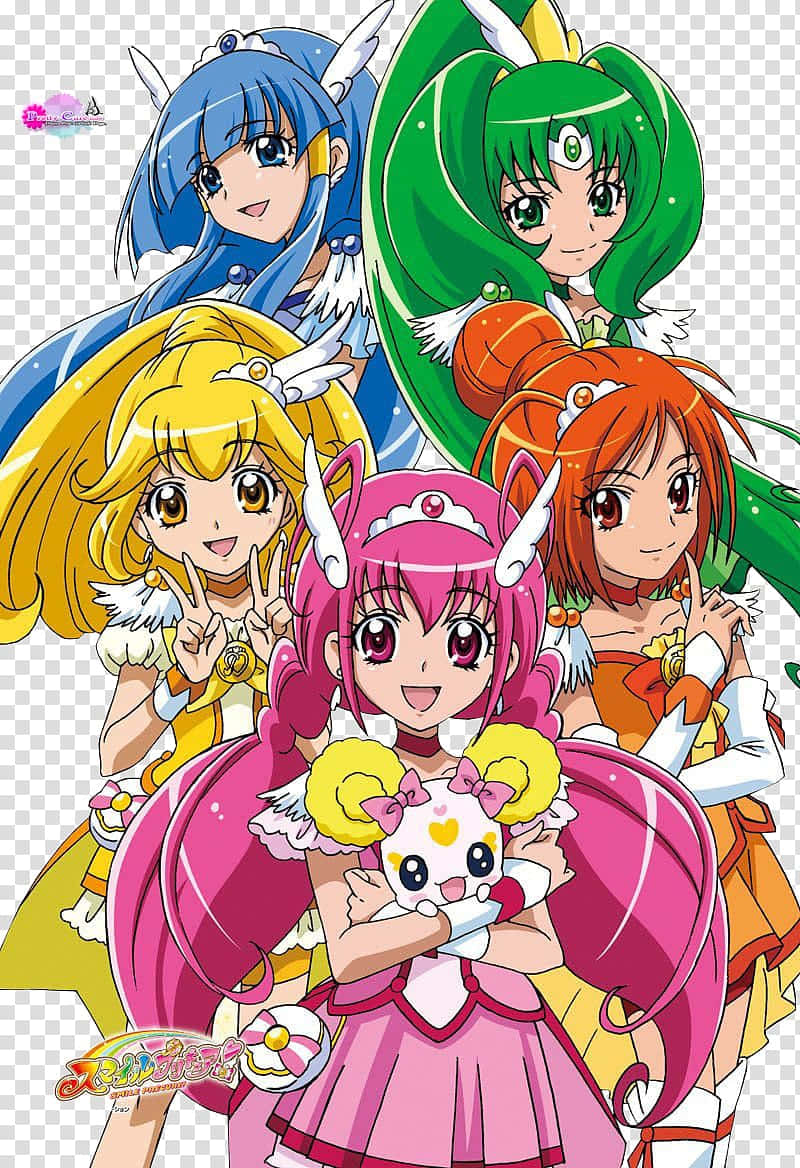 Einegruppe Von Anime-mädchen In Verschiedenen Farben Wallpaper
