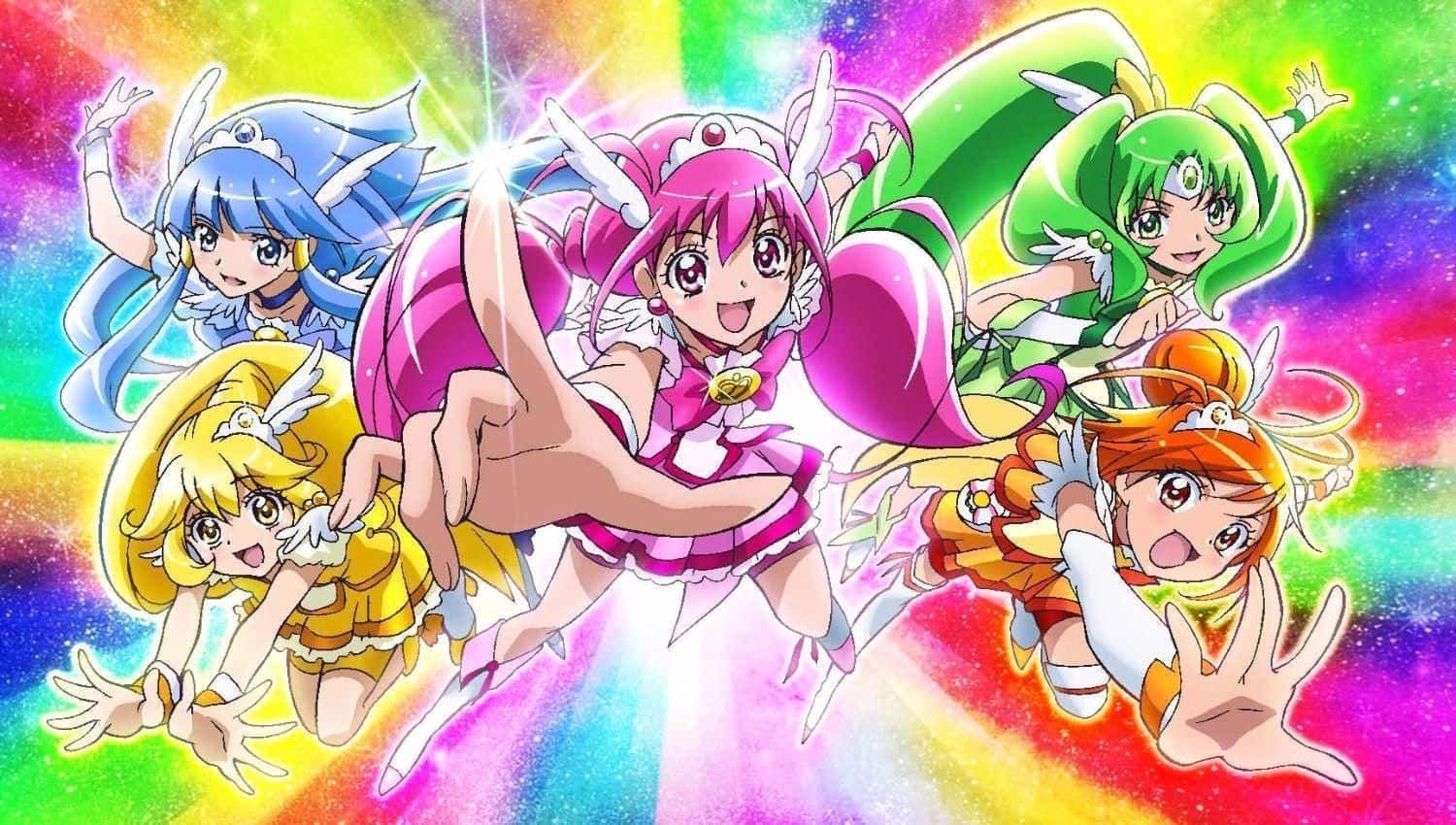 "The Glitter Force Combines their Powers to Defeat the Evil!" Wallpaper