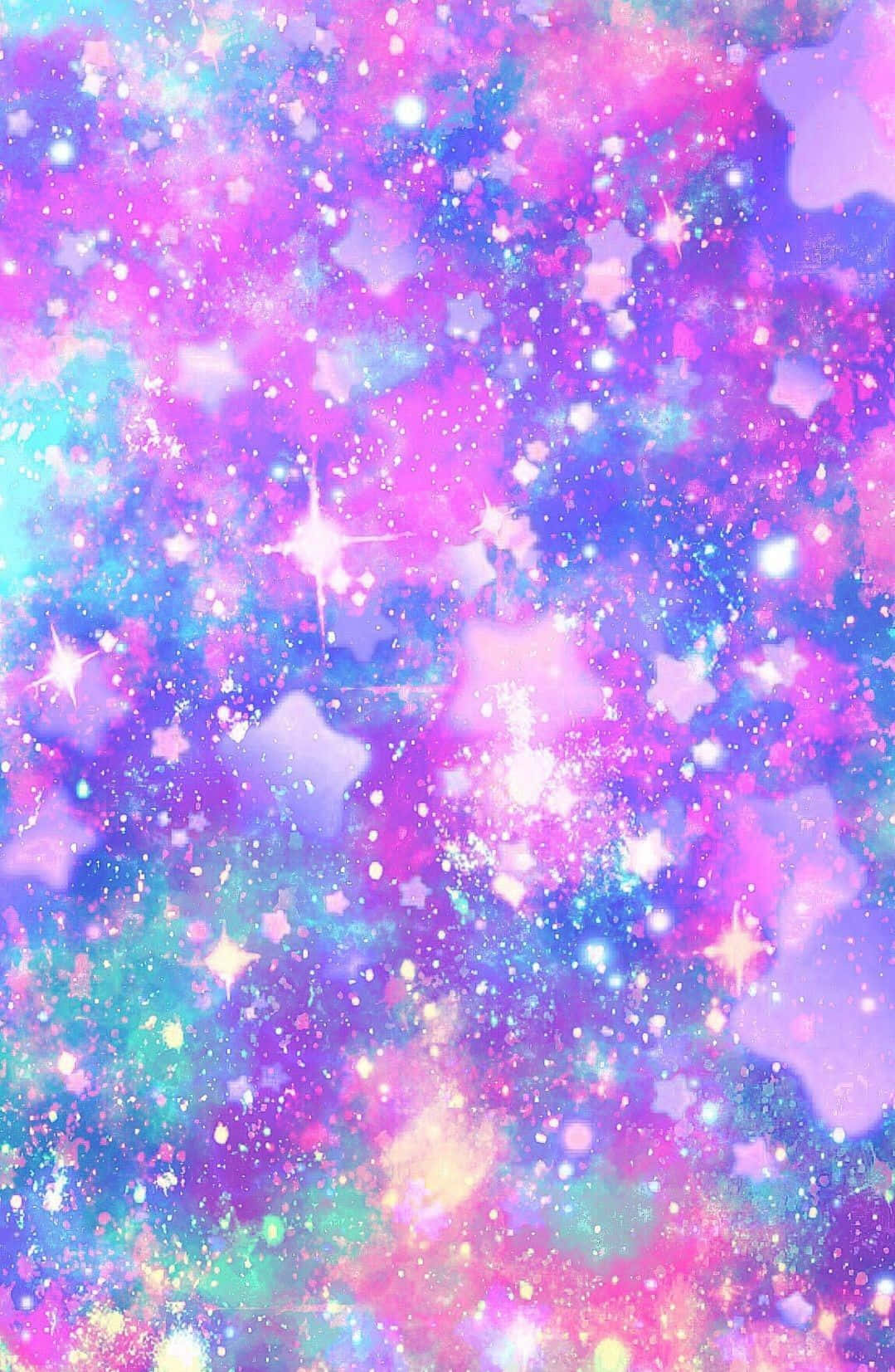 Unagalaxia Rosa Y Morada Con Estrellas Y Estrellas. Fondo de pantalla
