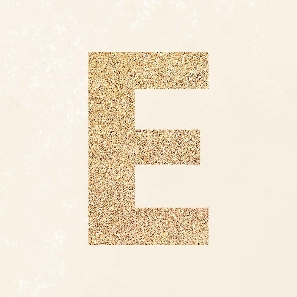 Glitter Gold Letter E Wallpaper