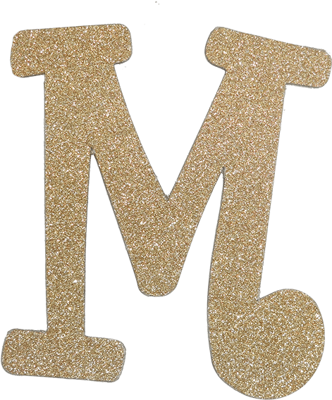 Glitter Gold Letter M PNG