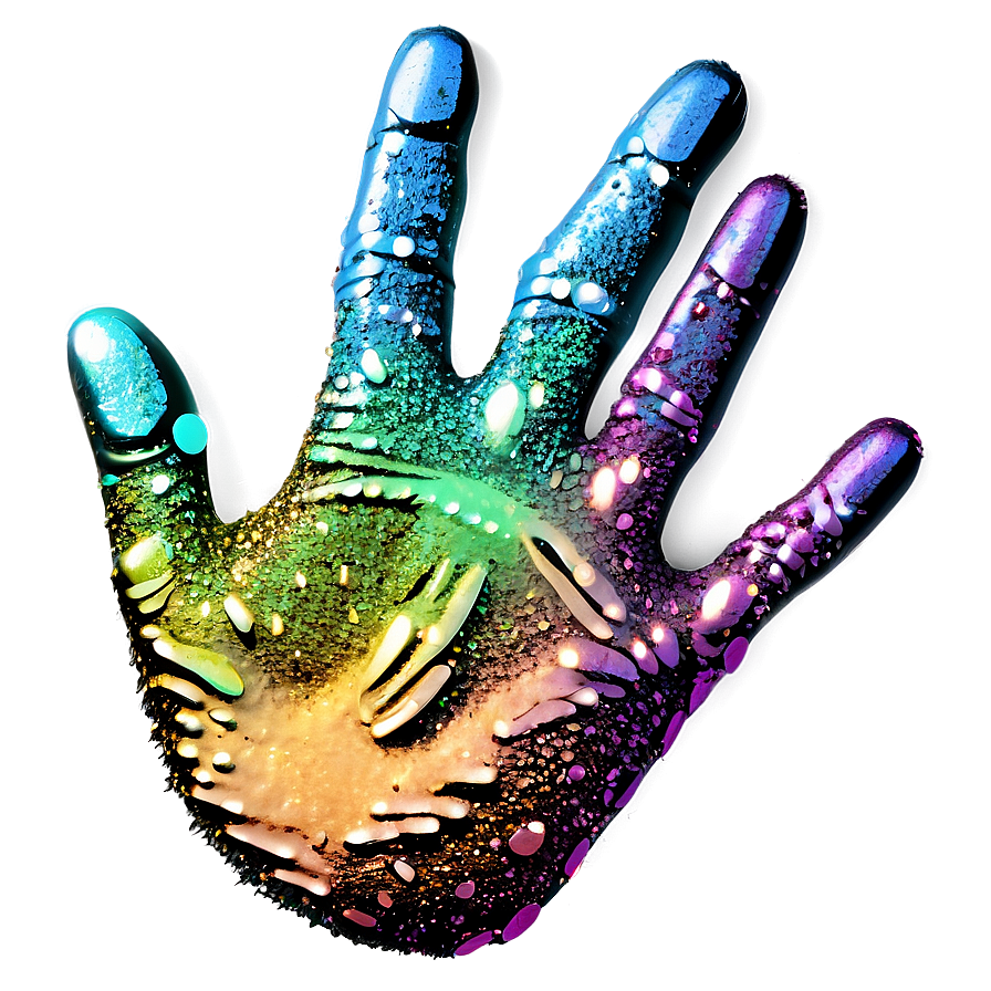 Glitter Handprint Graphic Png 17 PNG