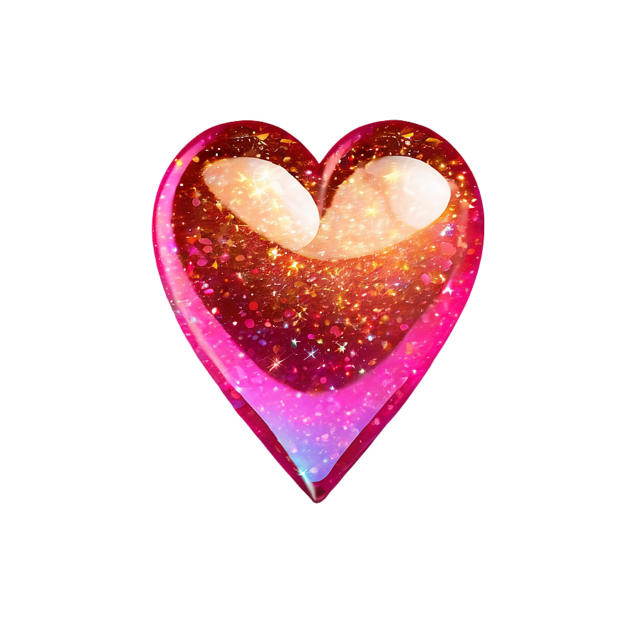 Glitter Heart Emoji Transparent Design 05042024 PNG