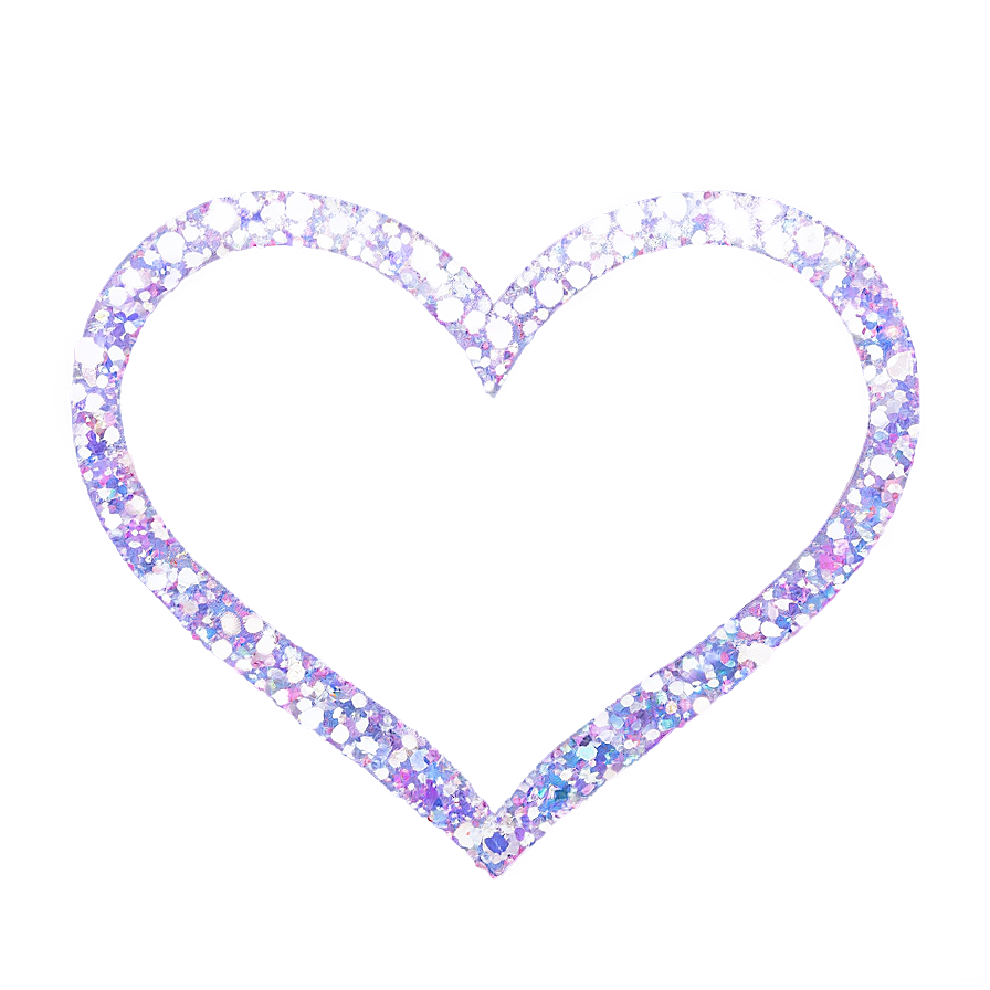 Glitter Heart Outline Png Hpe PNG