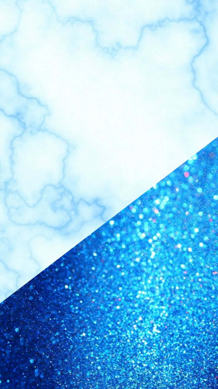 Enblå Och Vit Marmor Bakgrund Med Glitter. Wallpaper