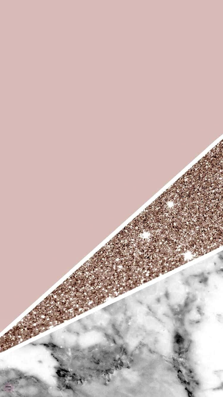 A Pink And White Marble Background With Glitter Wallpaper