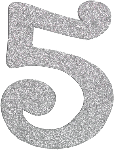 Glitter Number5 PNG