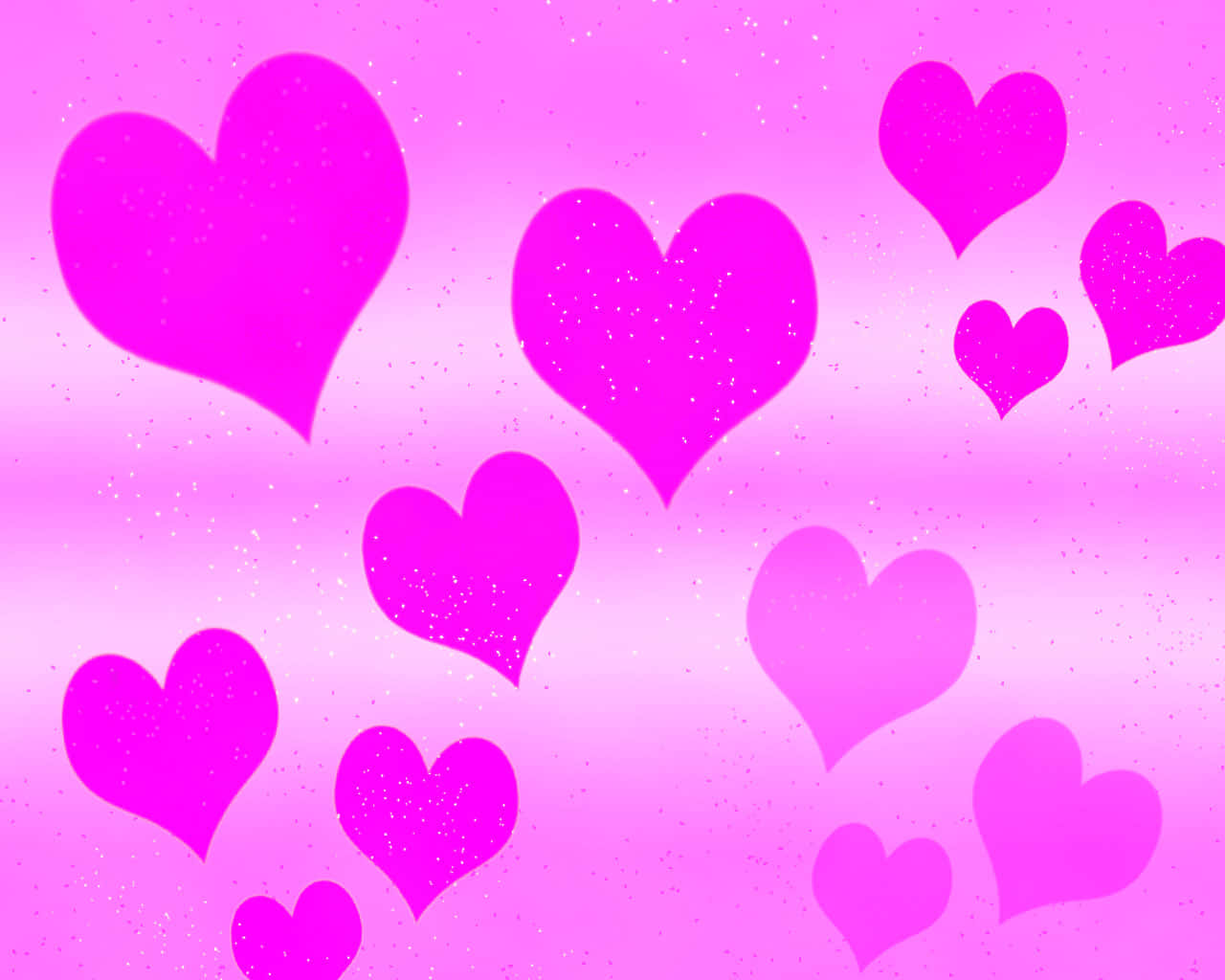 Søde glitrende pink hjerter flytter sig på dit skrivebord. Wallpaper