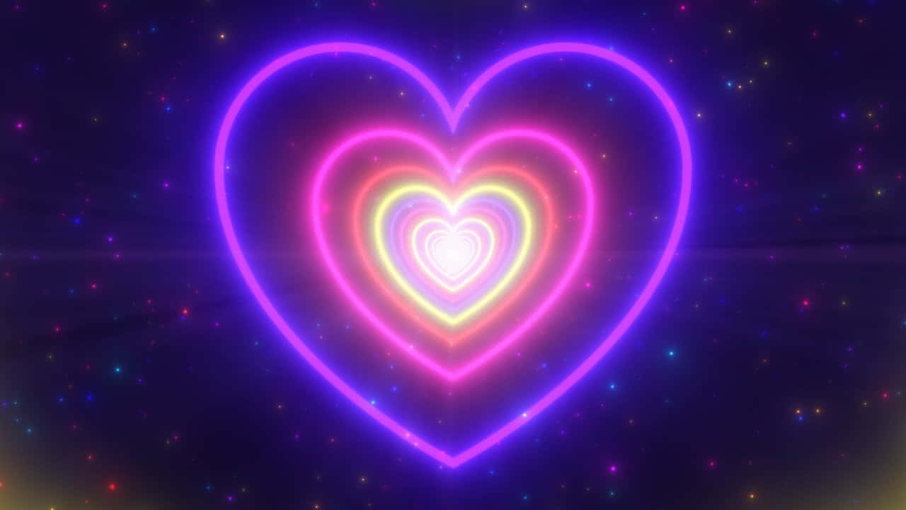 Kærlighed er i luften med glitrende pink hjerter spredt på et blødt grønt baggrund. Wallpaper