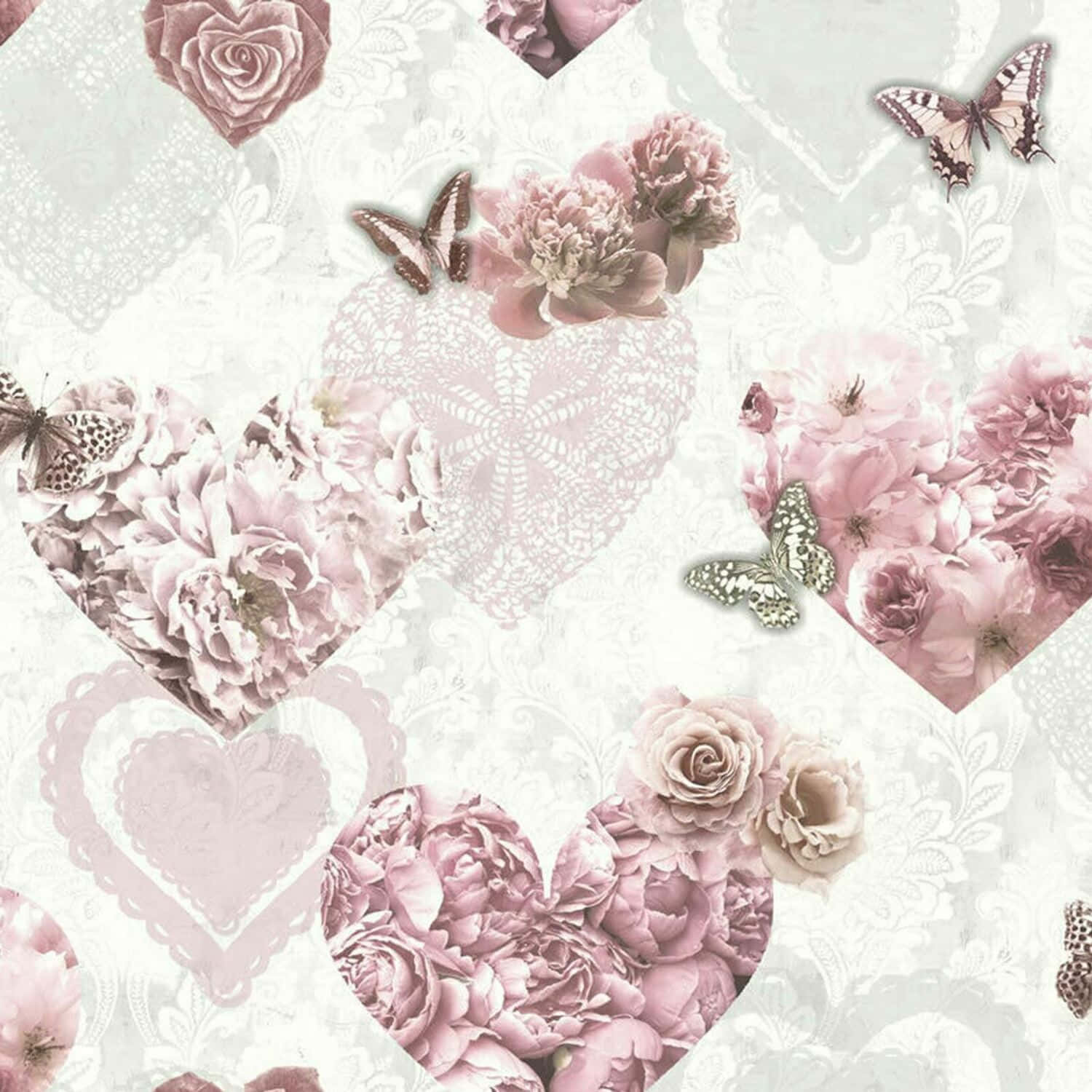 Let love sparkle with these beautiful glitter pink hearts Wallpaper