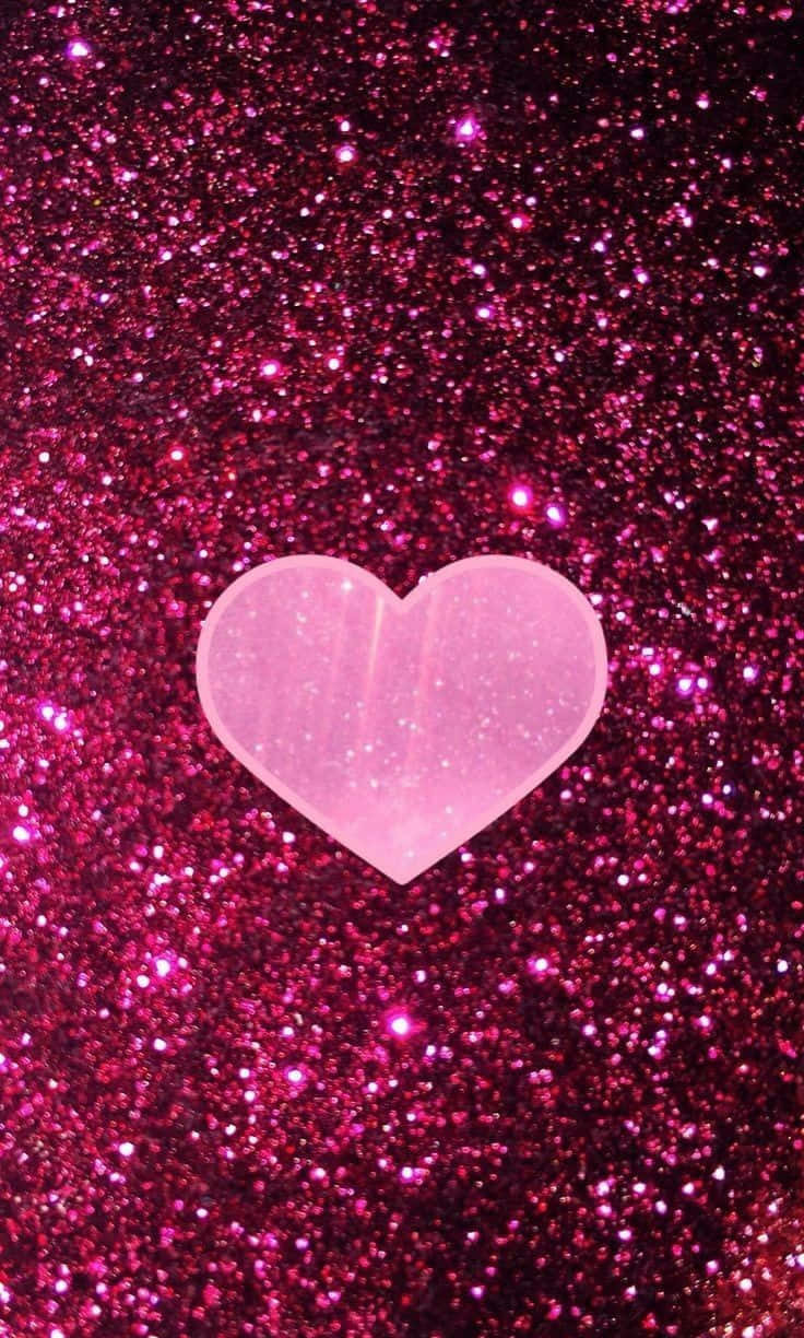 pink sparkle heart wallpaper
