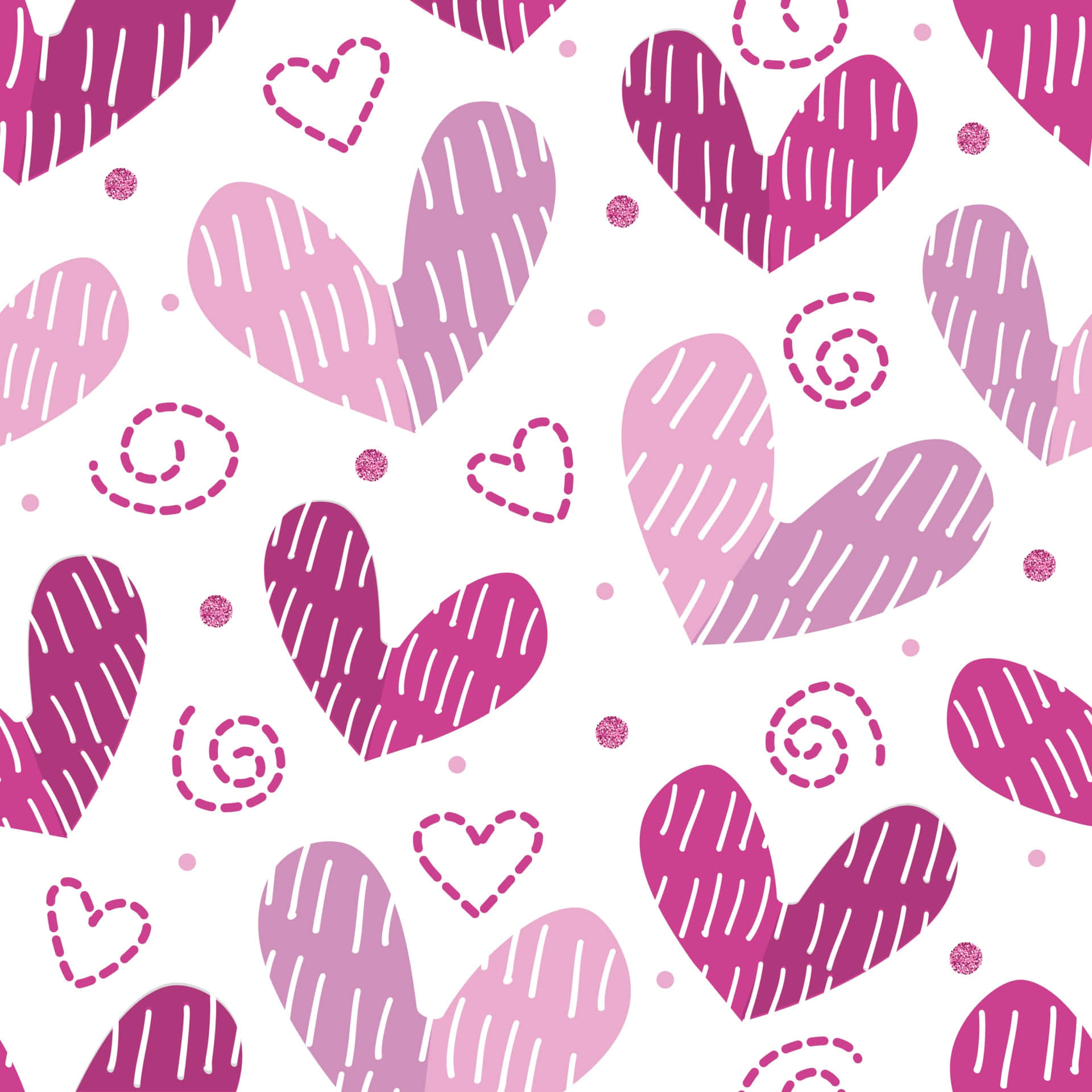 Sødt og gnistrende - Glitter Pink Hjerter Wallpaper