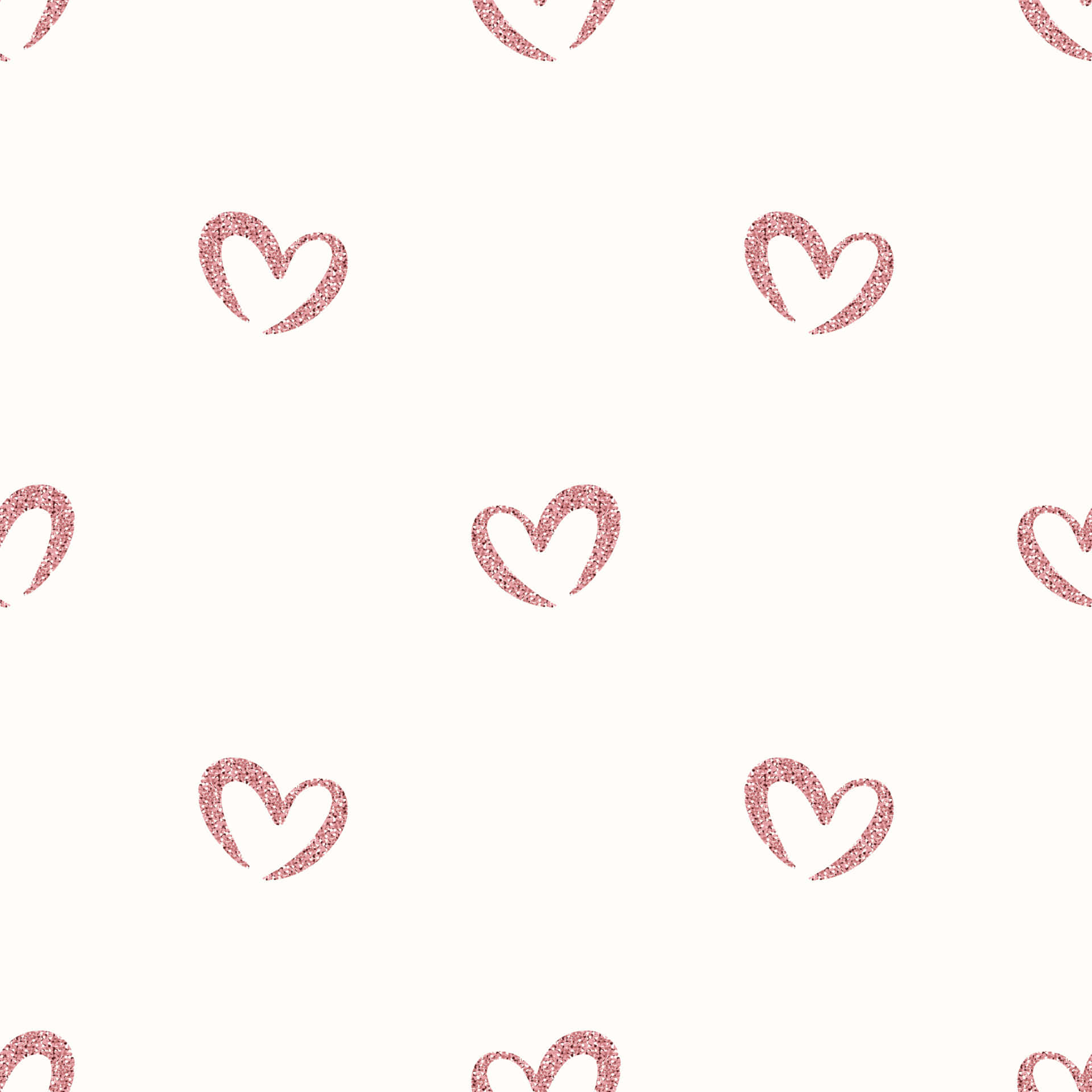"Two pink hearts surrounded by a sparkling, glittering light" Wallpaper