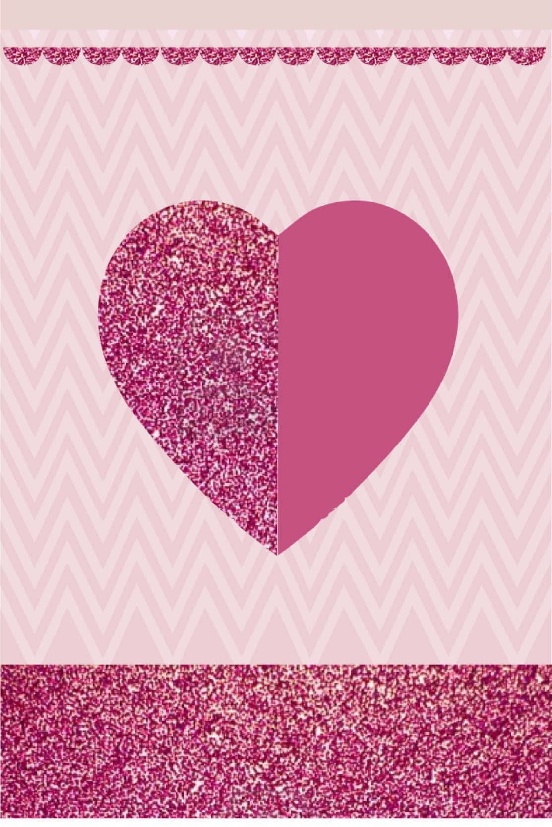 Glitter Pink Hearts Valentine's Card Wallpaper