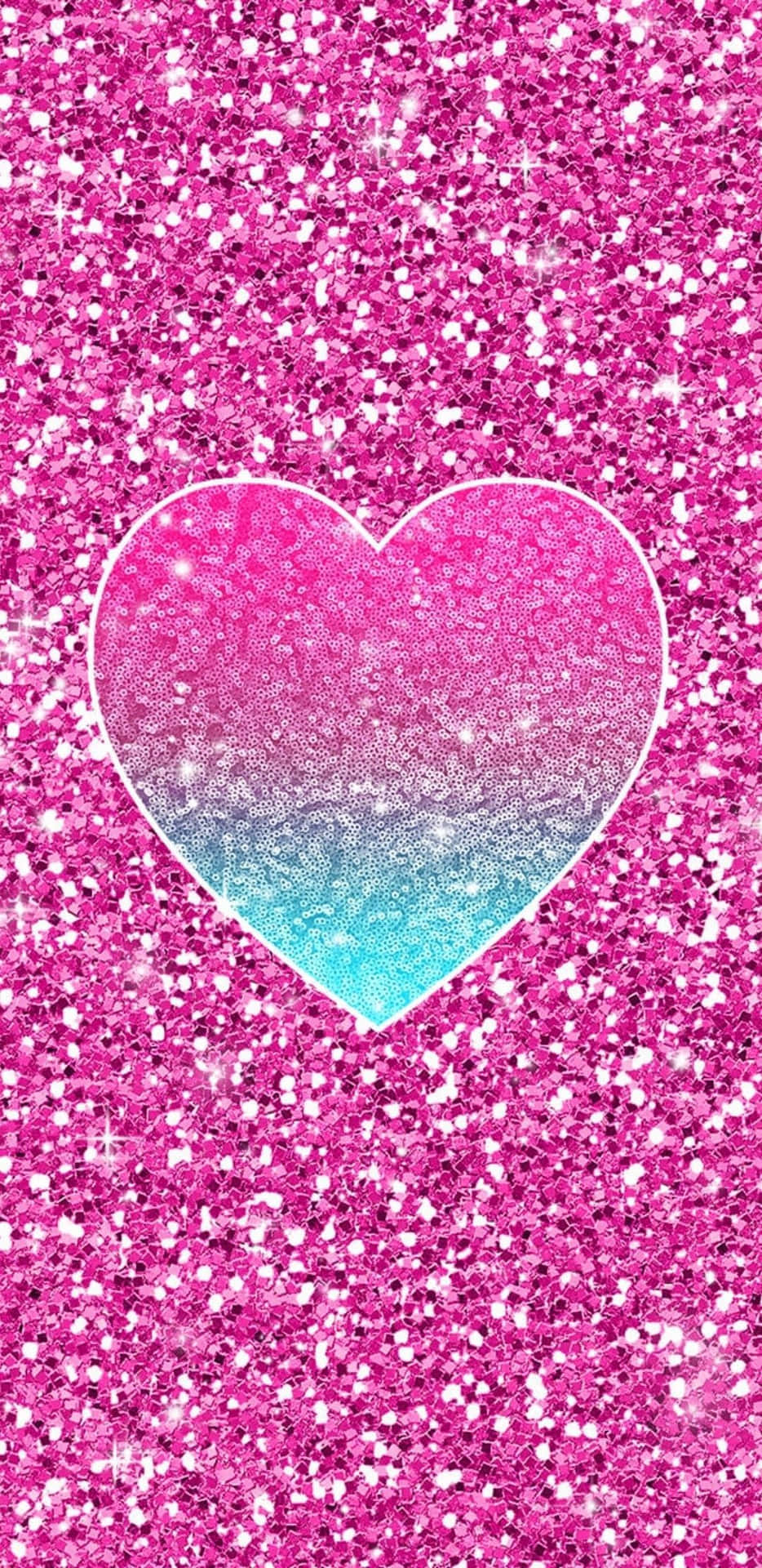 Gradient Glitter Pink Hearts Wallpaper