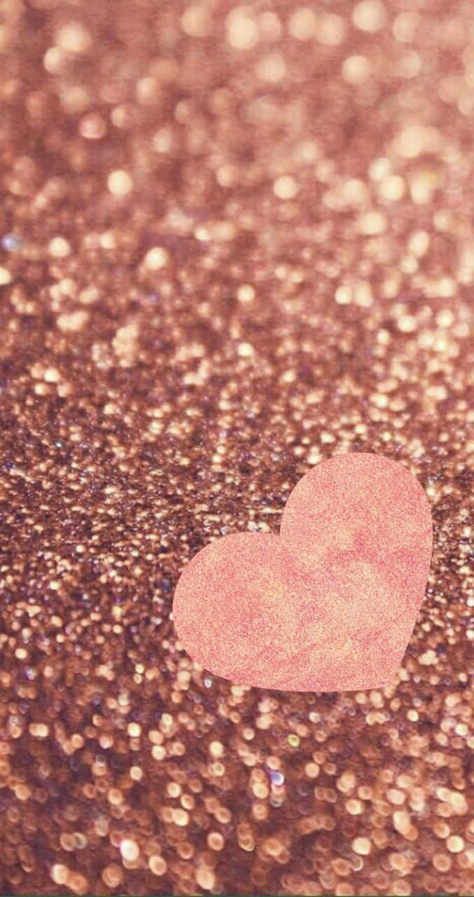Shine bright with glitter pink hearts. Wallpaper