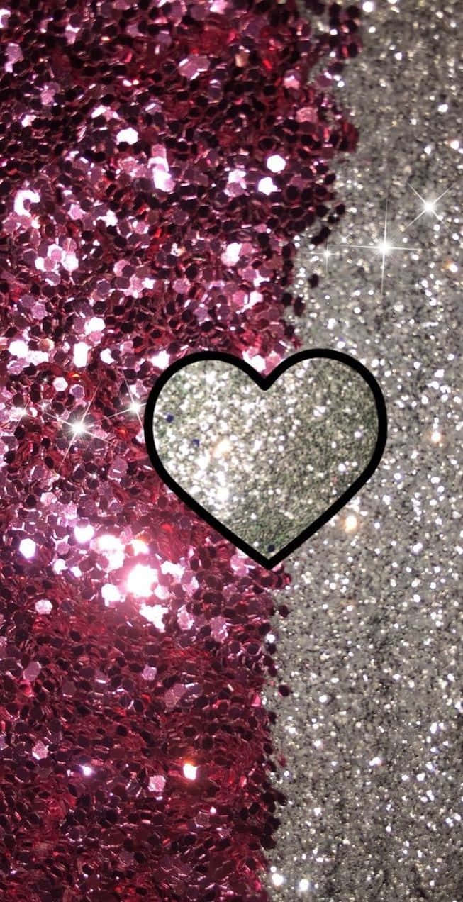 Brighten your day with Glitter Pink Hearts Wallpaper