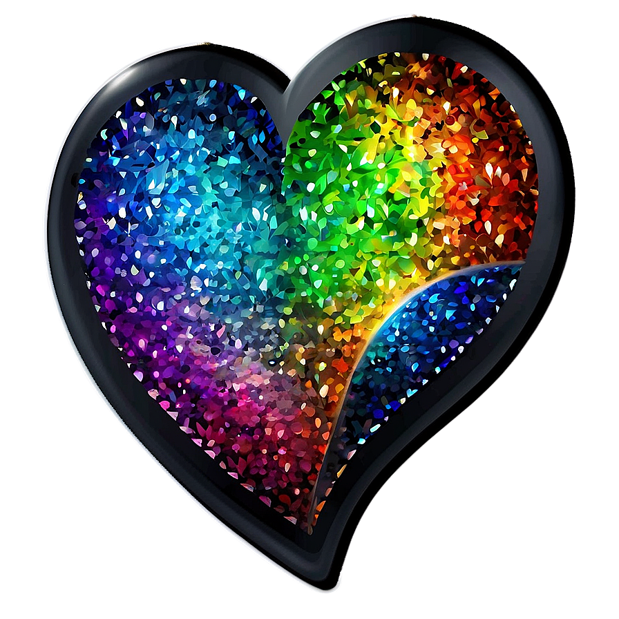 Glitter Rainbow Heart Png Aga PNG