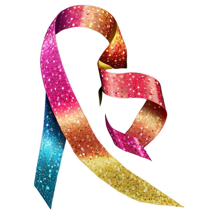 Glitter Ribbon Swirl Png Vxo45 PNG