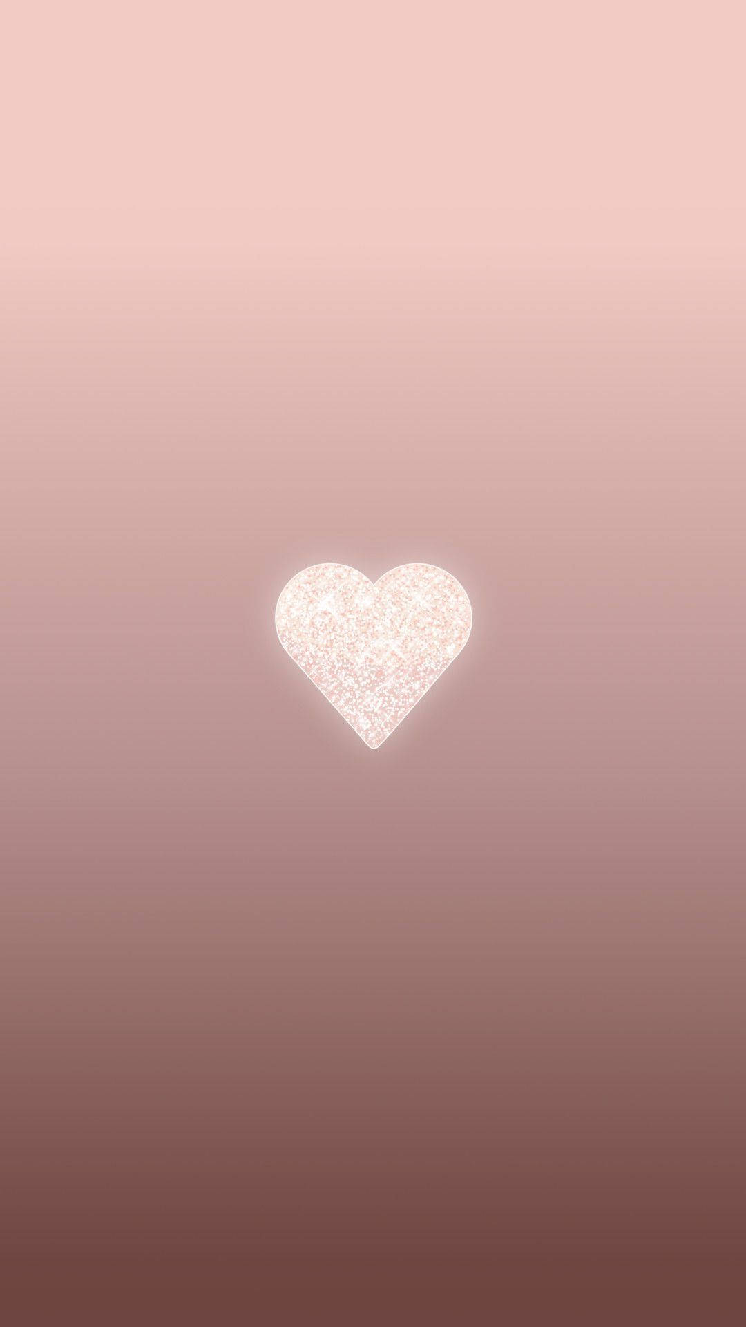 Glitter Rose Gold Heart Love Phone Wallpaper